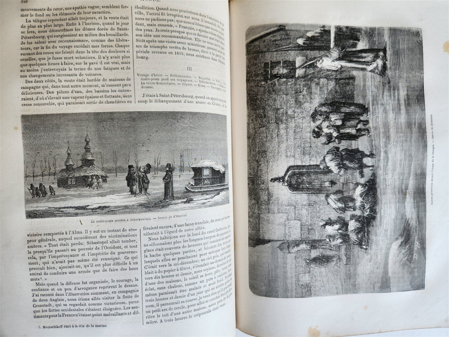 1865 HISTORY of VOYAGES ILLUSTRATED antique Russia Africa New Zealand S. America