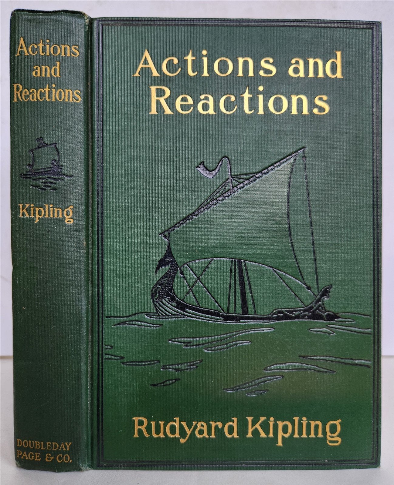 1909 ACTIONS and REACTIONS by Rudyard Kipling ANTIQUE First US edition