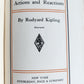 1909 ACTIONS and REACTIONS by Rudyard Kipling ANTIQUE First US edition