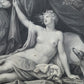 c.1820 DIANA AWAKENED BY THE NYMPHS LARGE ENGRAVING antique 20 3/4 by 29 inches