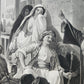 c.1867 ARABIAN NIGHTS LARGE ENGRAVING antique DAMASCUS STORY TELLER 27 x 40"