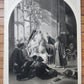 c.1867 ARABIAN NIGHTS LARGE ENGRAVING antique DAMASCUS STORY TELLER 27 x 40"