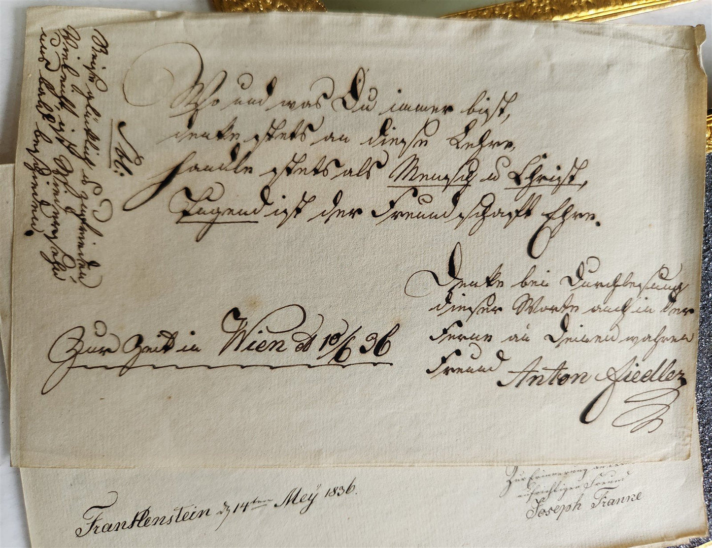 1830s UNUSUAL FAMILY REGISTER BOX BOOK SHAPE GERMAN MANUSCRIPT ARCHIVE antique