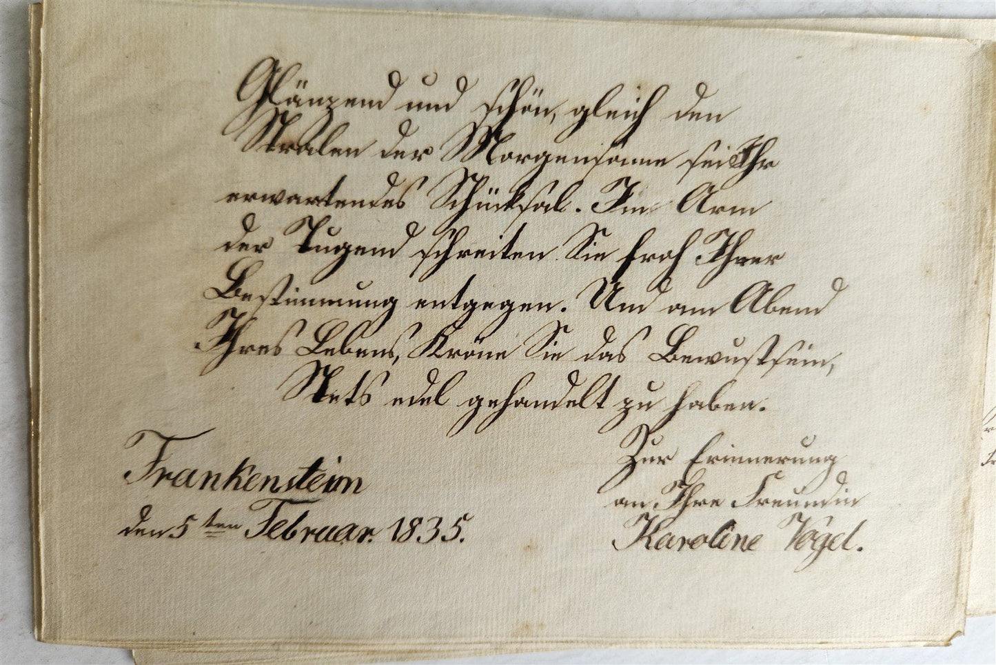 1830s UNUSUAL FAMILY REGISTER BOX BOOK SHAPE GERMAN MANUSCRIPT ARCHIVE antique