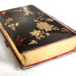 1889 TORTOISESHELL GOLD INLAY BINDING CATHOLIC PRAYER BOOK LATIN/FRENCH antique