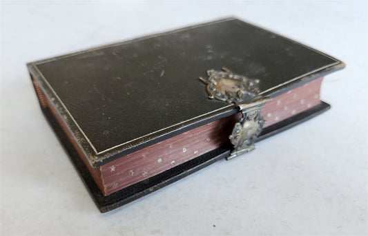 1886 GERMAN HYMNAL BOOK w/ SILVER CLASP antique