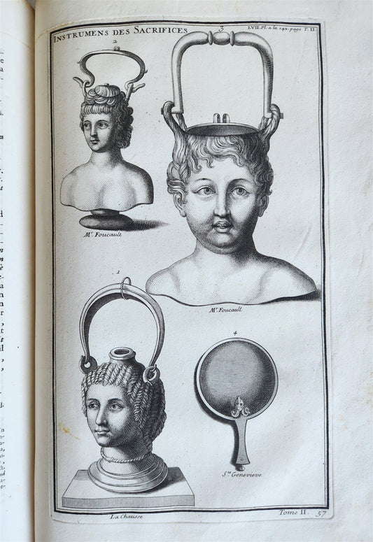 1719 CULTS of ROMANS & GREEKS antique FOLIO RICHLY ILLUSTRATED w/ 104 PLATES
