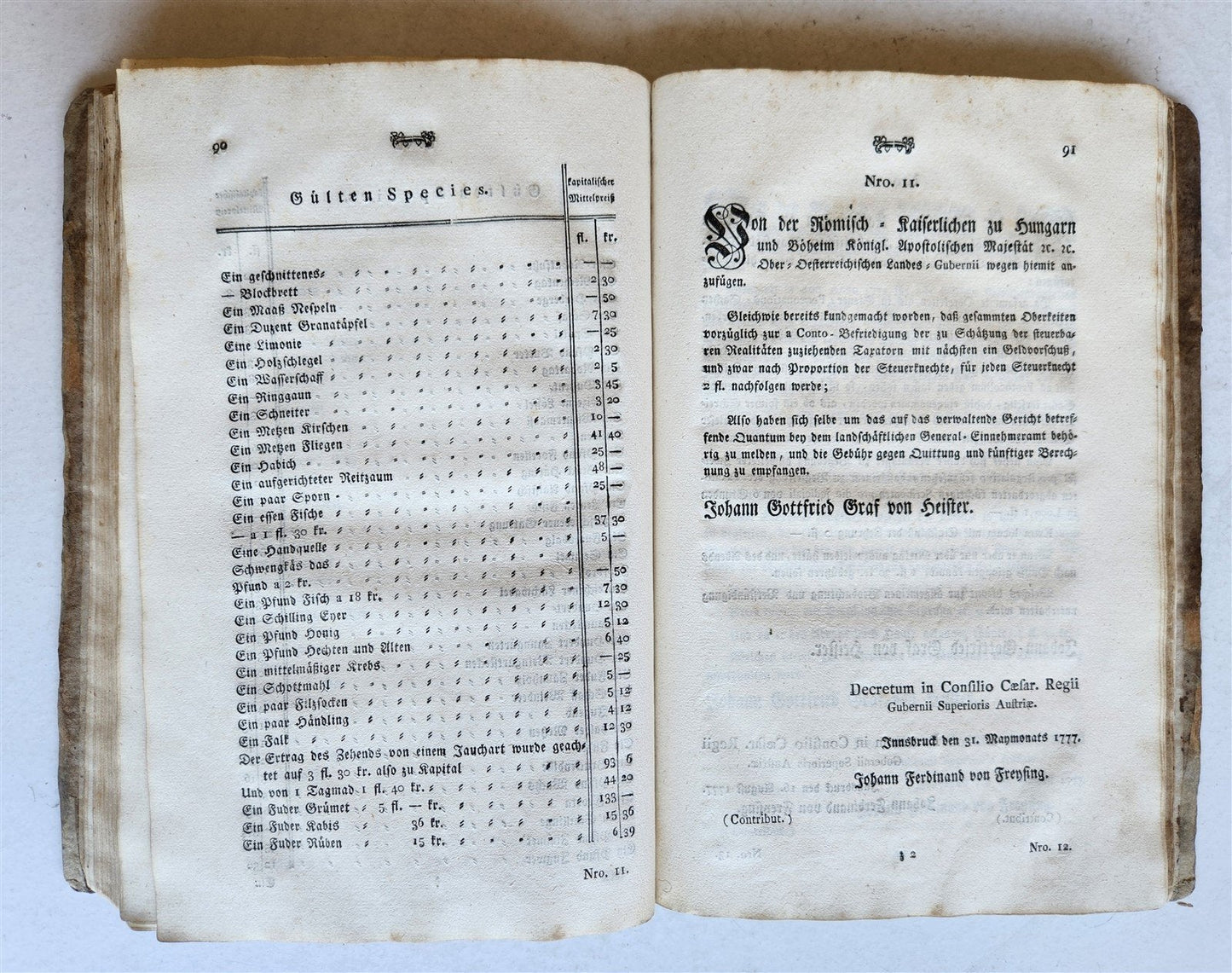 1793 TYROLEAN TAX LAWS BOOK antique AUSTRIA
