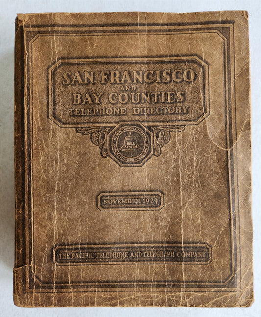 SAN FRANCISCO and BAY COUNTIES TELEPHONE DIRECTORY antique