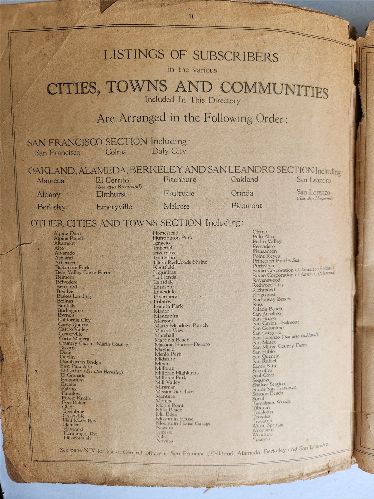SAN FRANCISCO and BAY COUNTIES TELEPHONE DIRECTORY antique