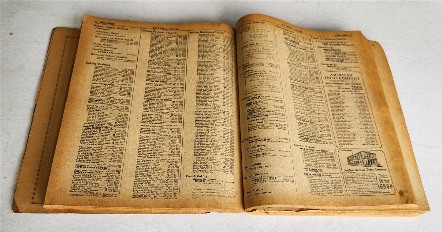 SAN FRANCISCO and BAY COUNTIES TELEPHONE DIRECTORY antique