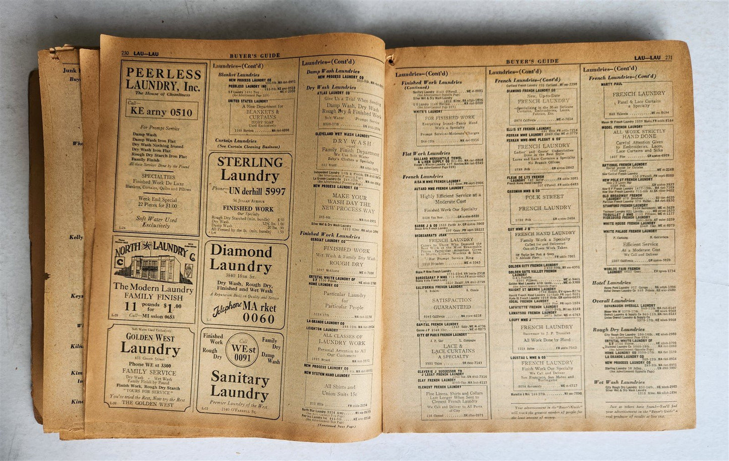 SAN FRANCISCO and BAY COUNTIES TELEPHONE DIRECTORY antique