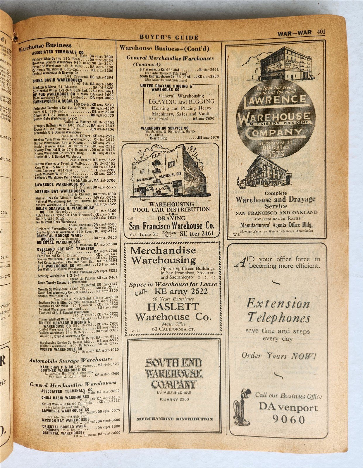 SAN FRANCISCO and BAY COUNTIES TELEPHONE DIRECTORY antique