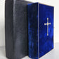 1876 PRAYER BOOK in GERMAN antique VELVET w/ SILVER EDGES BINDING