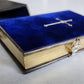 1876 PRAYER BOOK in GERMAN antique VELVET w/ SILVER EDGES BINDING