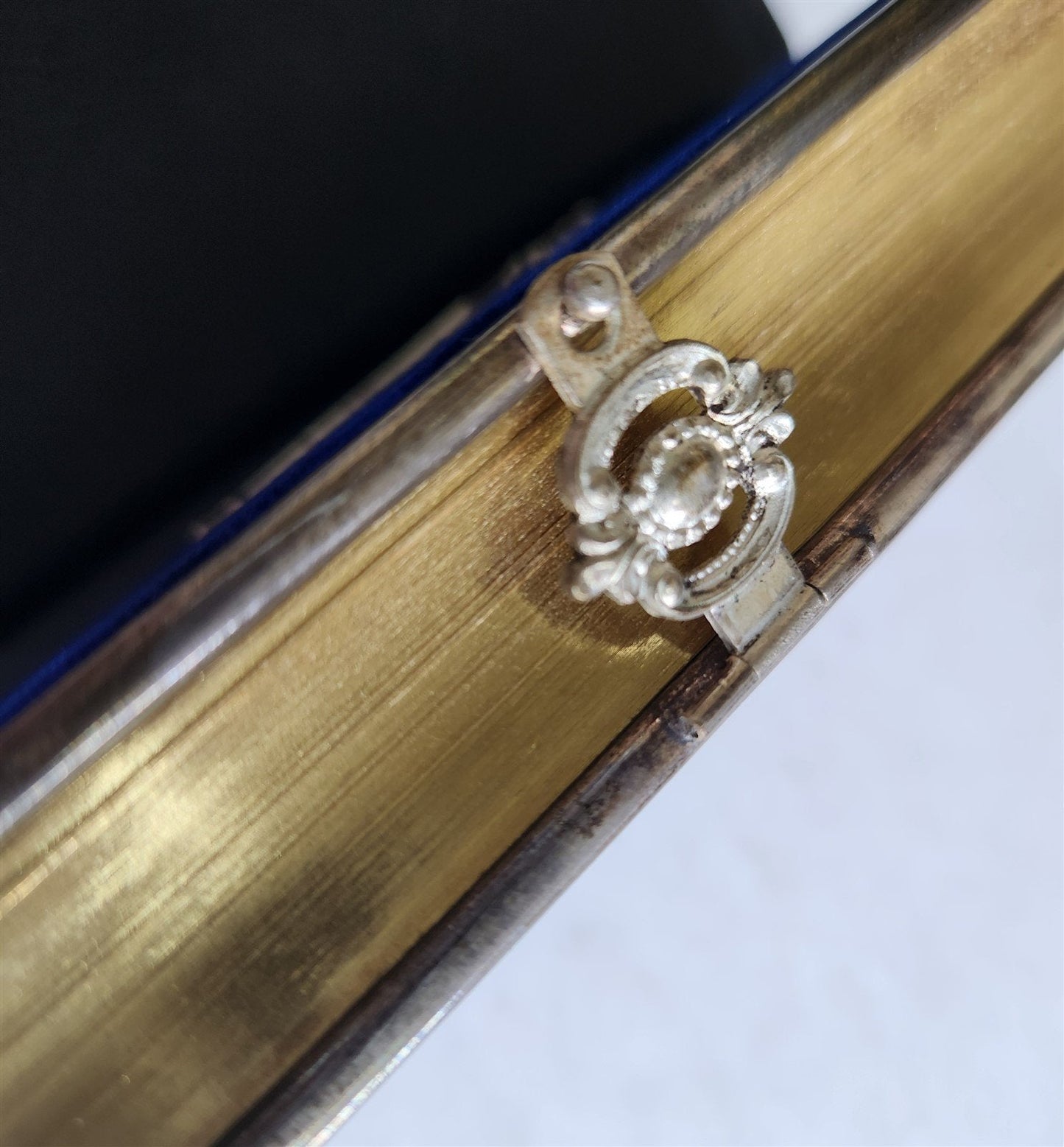 1876 PRAYER BOOK in GERMAN antique VELVET w/ SILVER EDGES BINDING