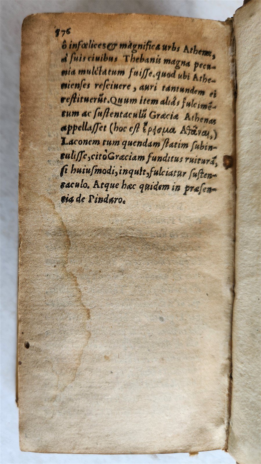 1566 PINDARI OLYMPIA antique Pindarus GREEK & LATIN Poetry VELLUM BINDING