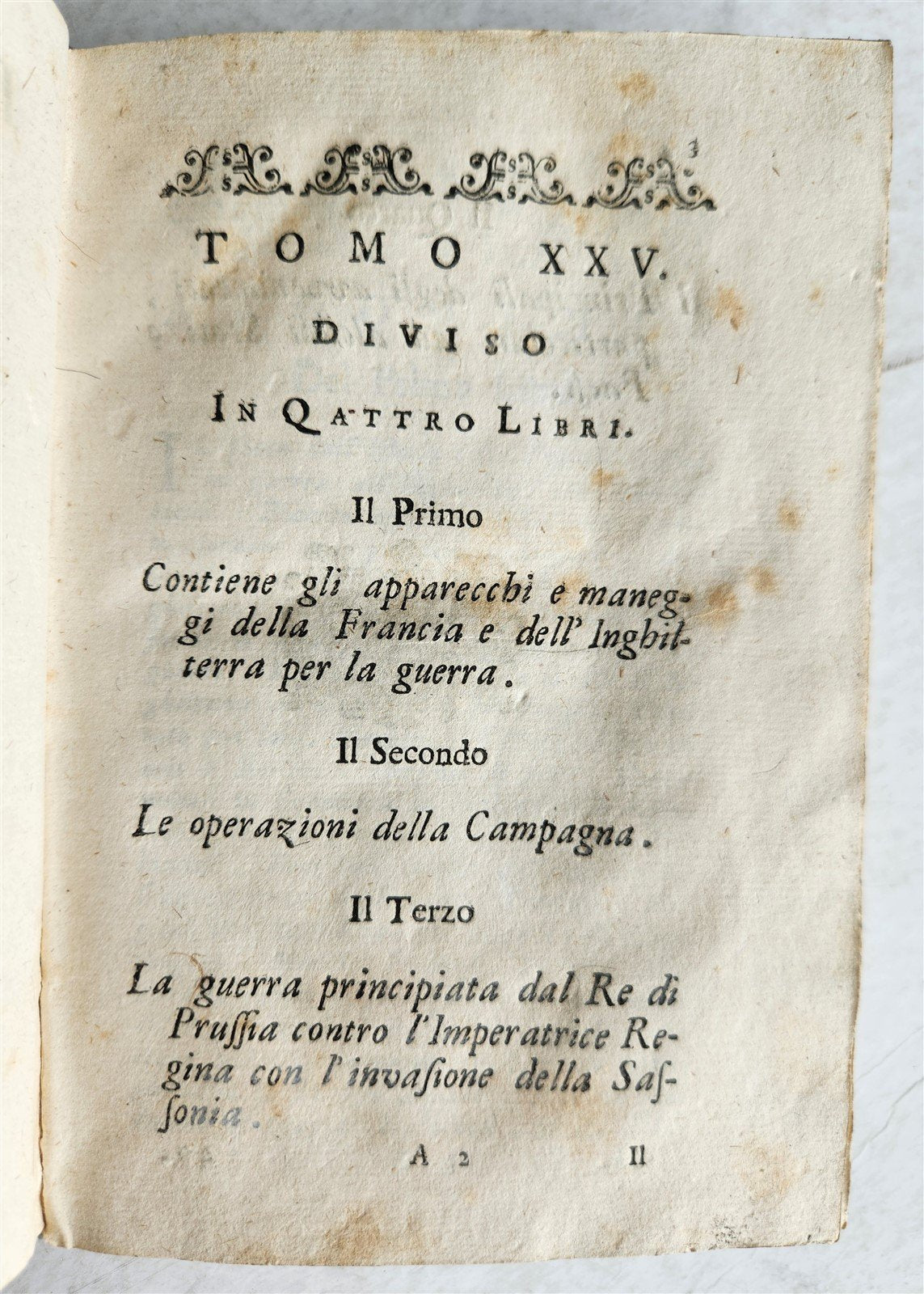 1757 HISTORY of YEAR 1756 in ITALIAN antique VELLUM BINDING