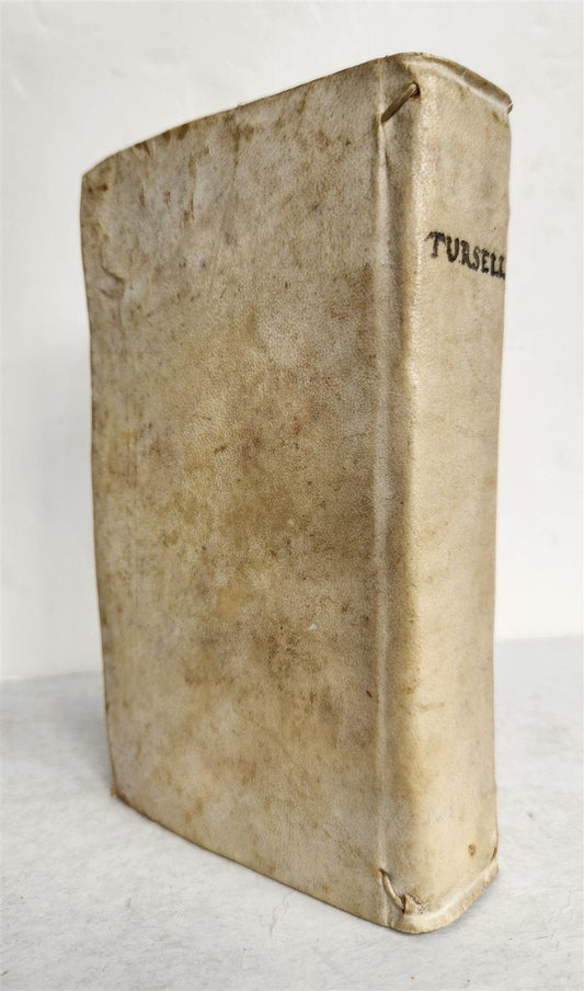 1776 LATIN ORATIONS by HORATIO TURSELLINO in ITALIAN antique VELLUM BINDING