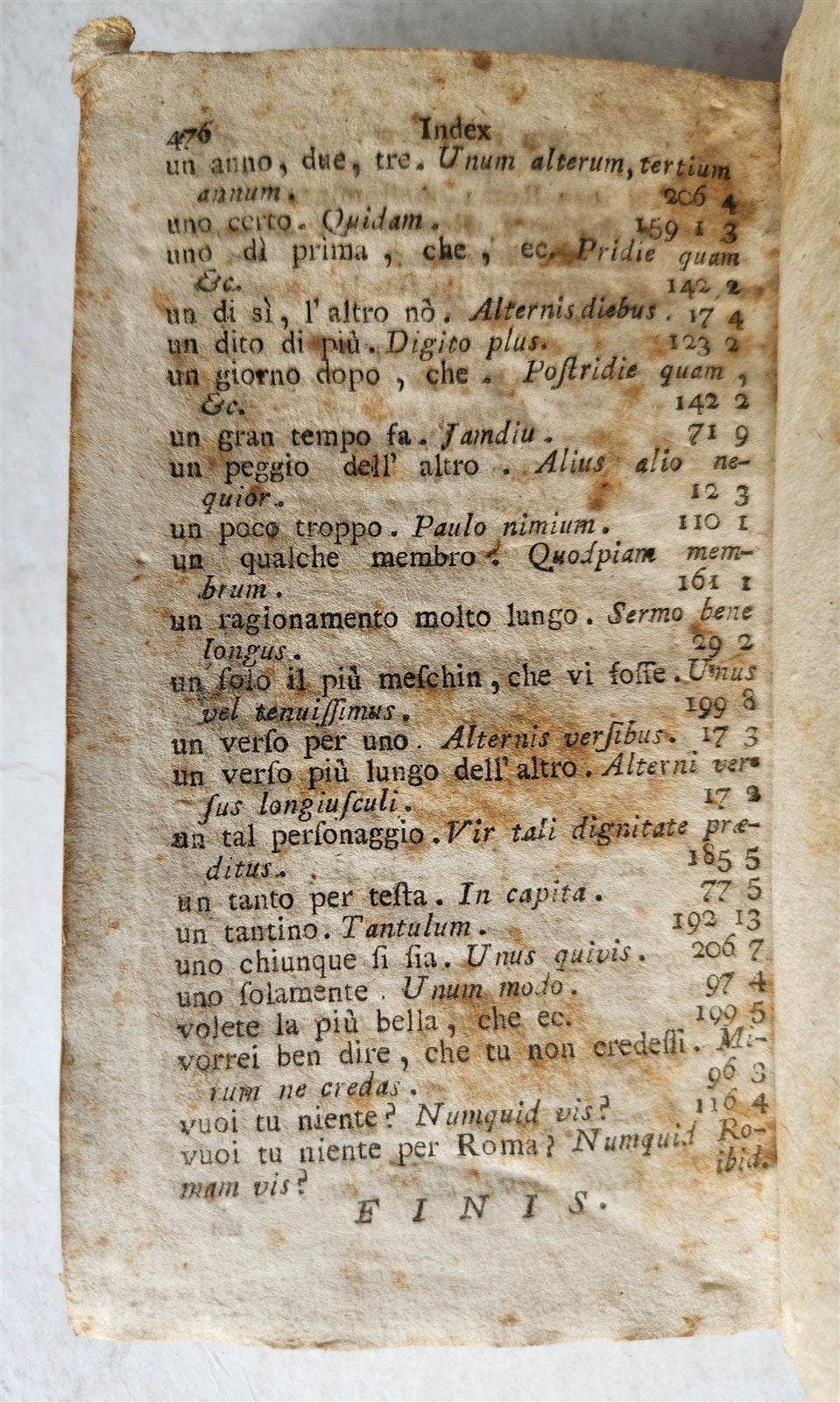 1776 LATIN ORATIONS by HORATIO TURSELLINO in ITALIAN antique VELLUM BINDING