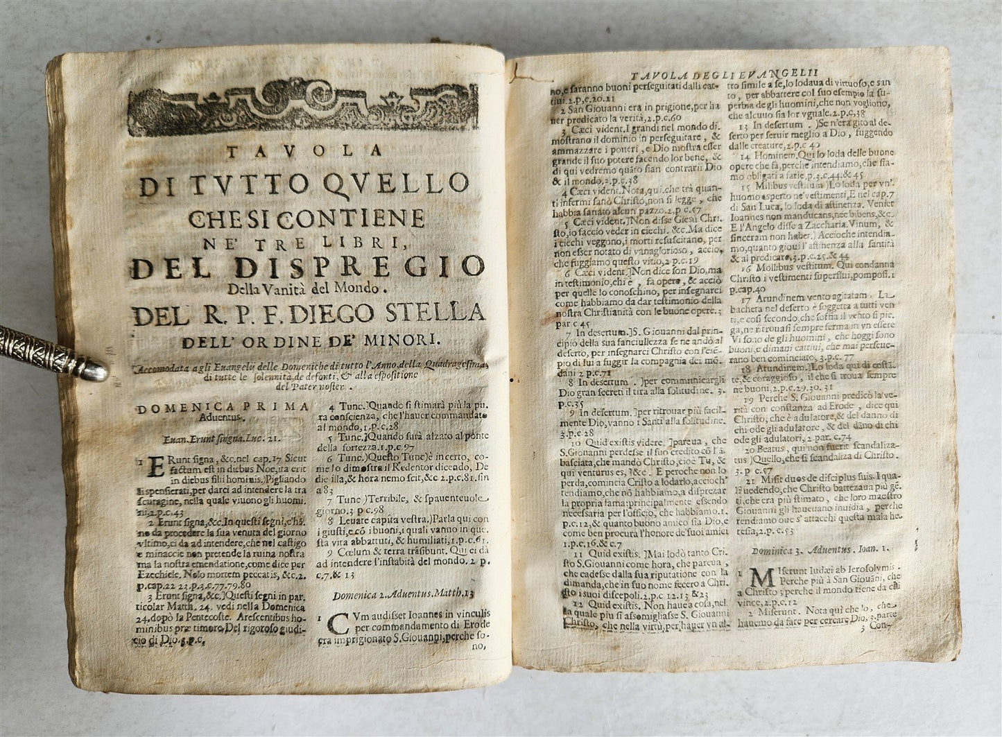 1687 DISPREGIO DELLA VANITA DEL MONDO by DIEGO STELLA antique VELLUM BOUND