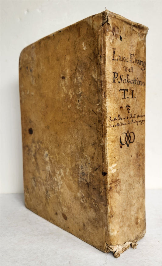 1723 THEOLOGY by D. LUDOVICO SABATINO LA LUCE EVANGELICA antique VELLUM BOUND