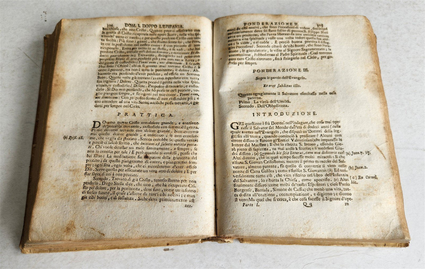 1723 THEOLOGY by D. LUDOVICO SABATINO LA LUCE EVANGELICA antique VELLUM BOUND