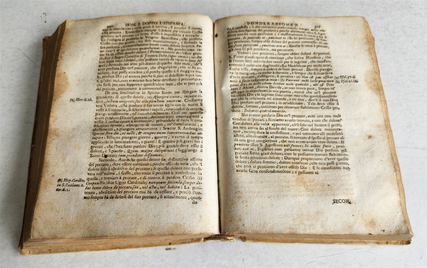 1723 THEOLOGY by D. LUDOVICO SABATINO LA LUCE EVANGELICA antique VELLUM BOUND