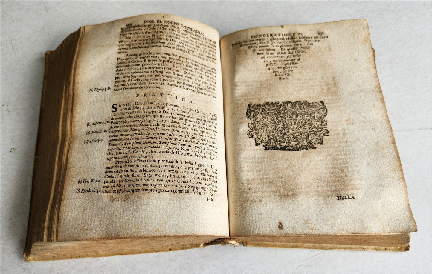 1723 THEOLOGY by D. LUDOVICO SABATINO LA LUCE EVANGELICA antique VELLUM BOUND