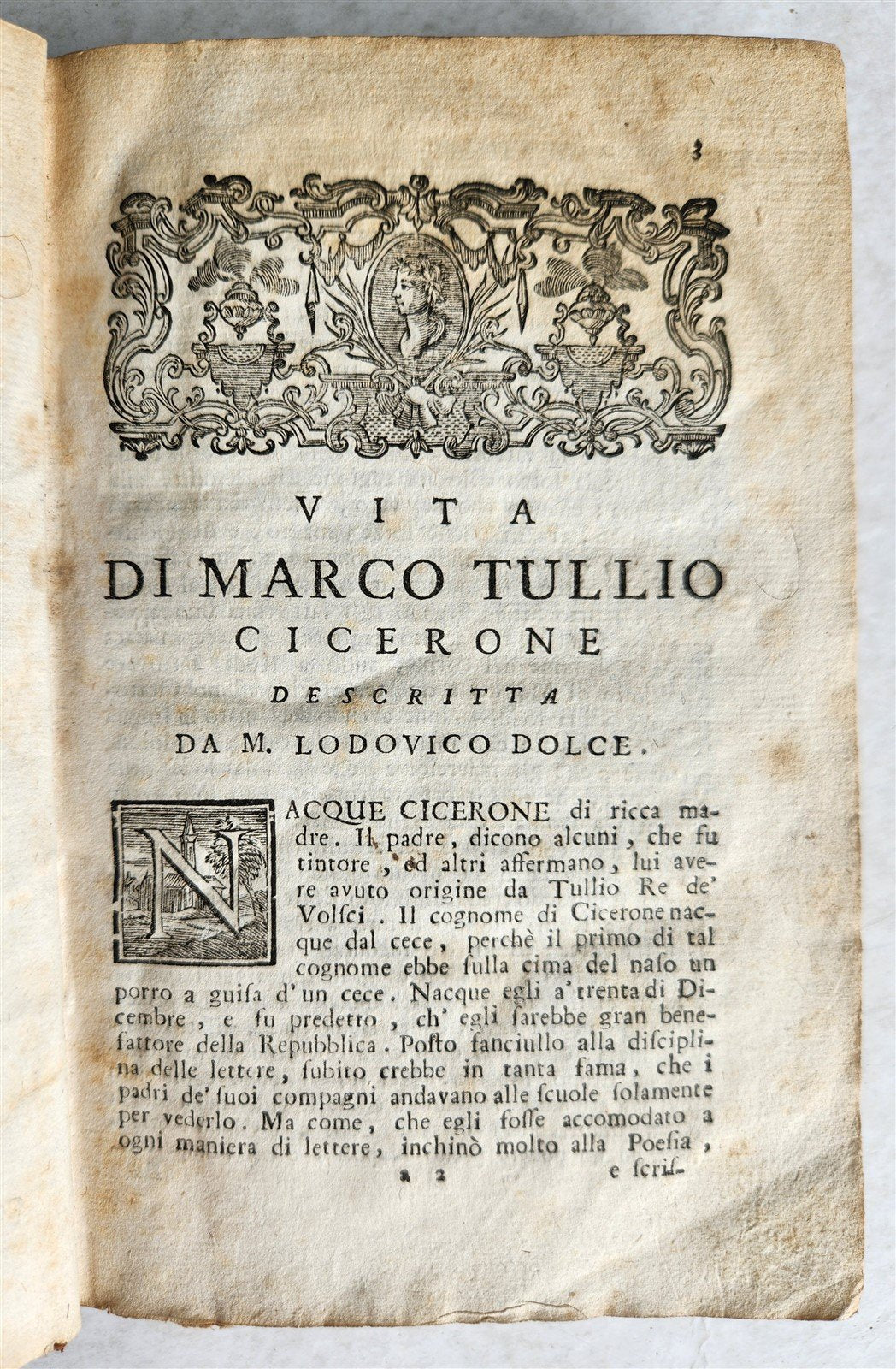 1761 LE EPISTOLE FAMIGLIARI di CICERONE da ALDO MANUZIO antique