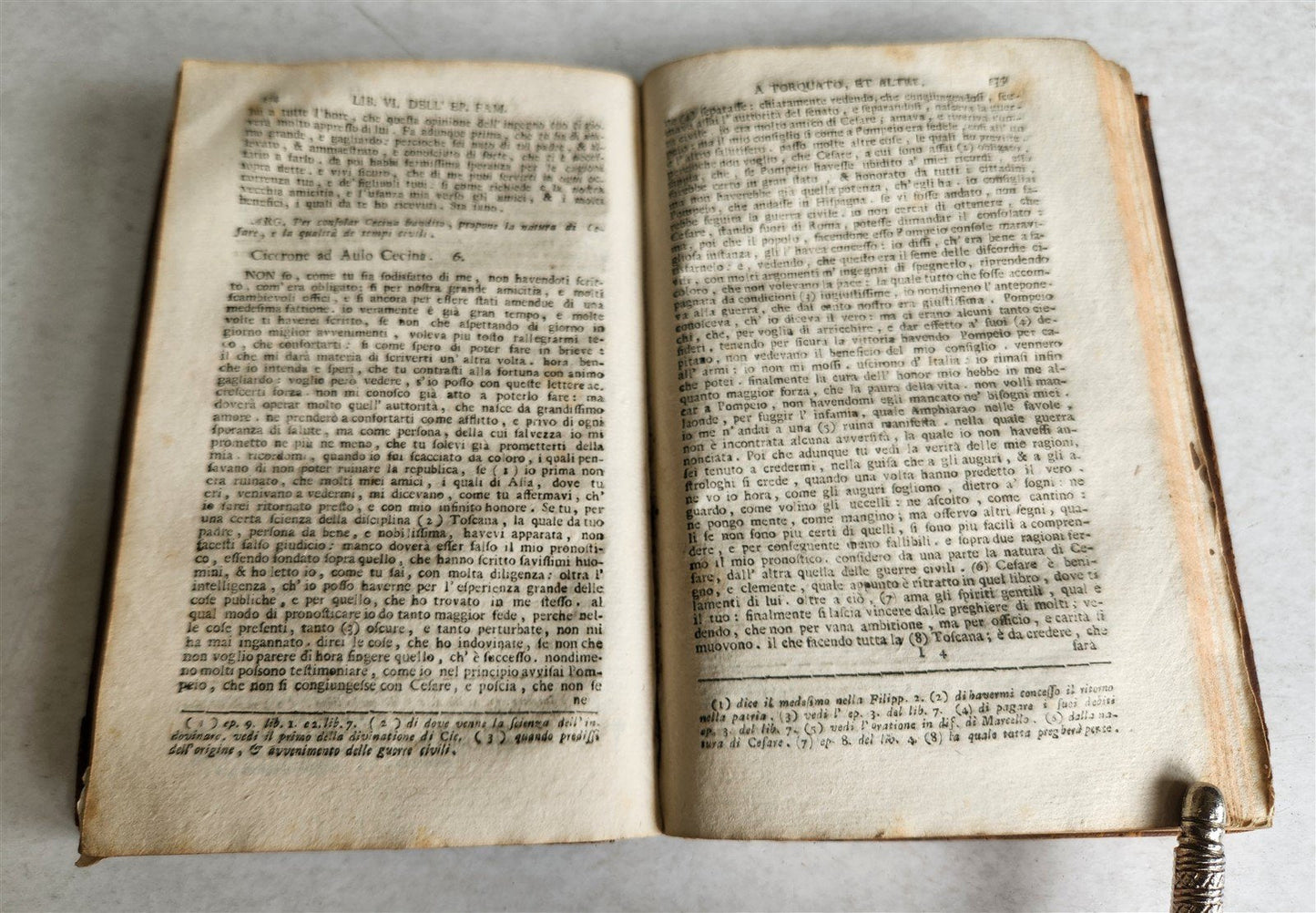 1761 LE EPISTOLE FAMIGLIARI di CICERONE da ALDO MANUZIO antique