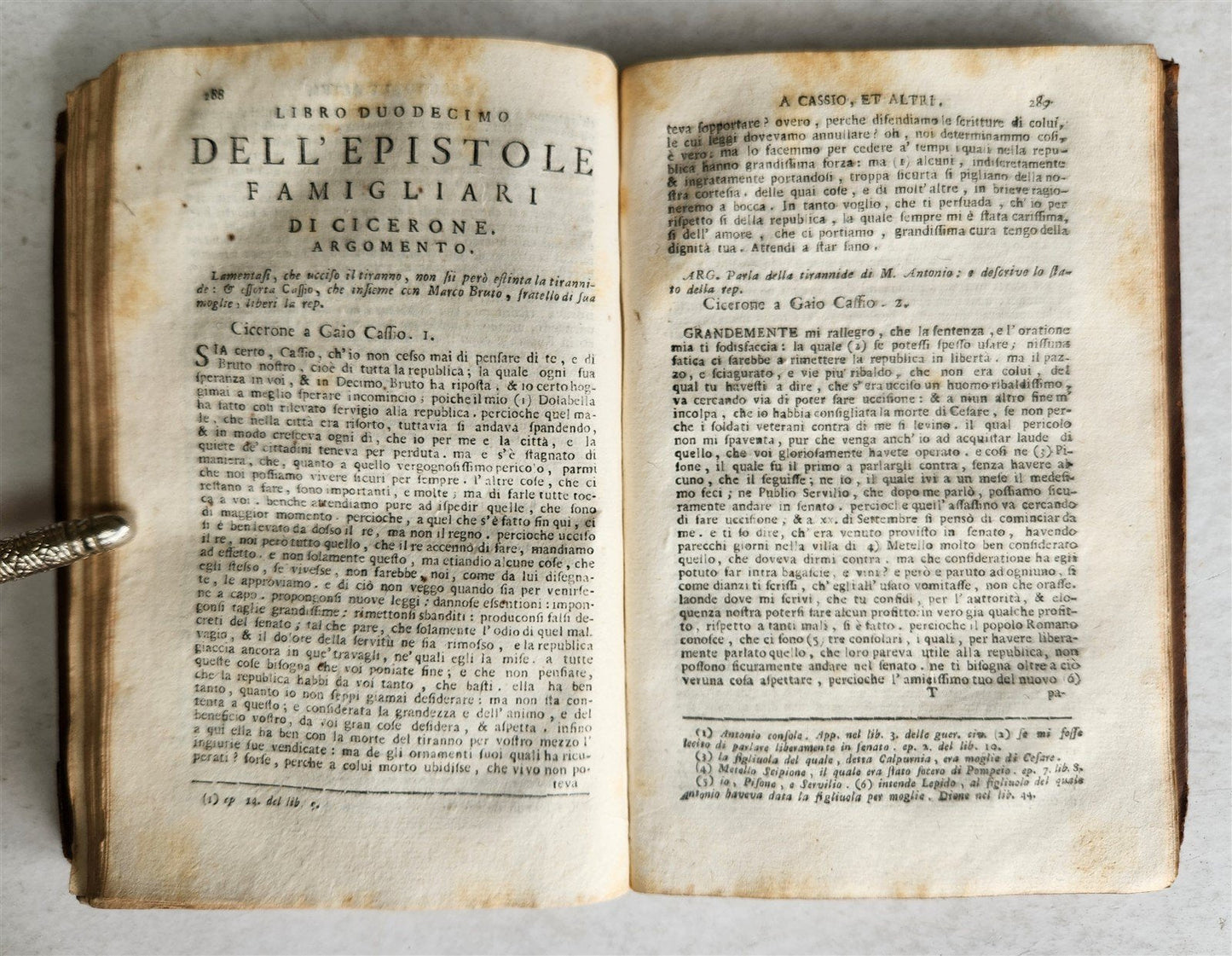 1761 LE EPISTOLE FAMIGLIARI di CICERONE da ALDO MANUZIO antique