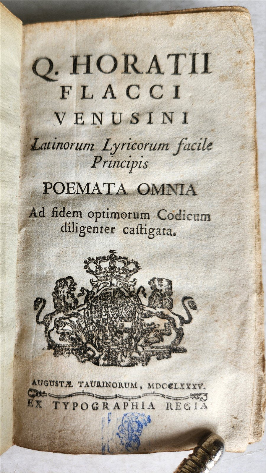 1785 HORACE POETRY antique VELLUM BOUND