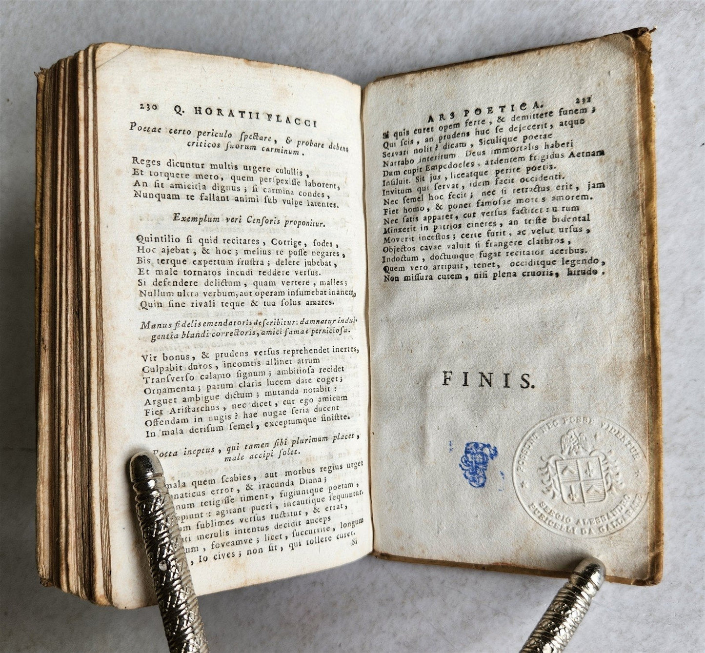 1785 HORACE POETRY antique VELLUM BOUND