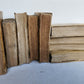 17th - 18th CENTURY LOT of 9 antique VELLUM BOUND BOOKS decorative
