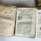 17th - 18th CENTURY LOT of 9 antique VELLUM BOUND BOOKS decorative