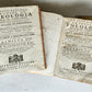 18th CENTURY LOT of 10 antique VELLUM BOUND BOOKS decorative