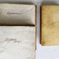 18th CENTURY LOT of 10 antique VELLUM BOUND BOOKS decorative