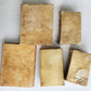 18th CENTURY LOT of 10 antique VELLUM BOUND BOOKS decorative