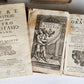 18th CENTURY LOT of 10 antique VELLUM BOUND BOOKS decorative