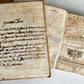 18th CENTURY LOT of 10 antique VELLUM BOUND BOOKS decorative