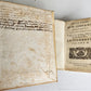 18th CENTURY LOT of 10 antique VELLUM BOUND BOOKS decorative