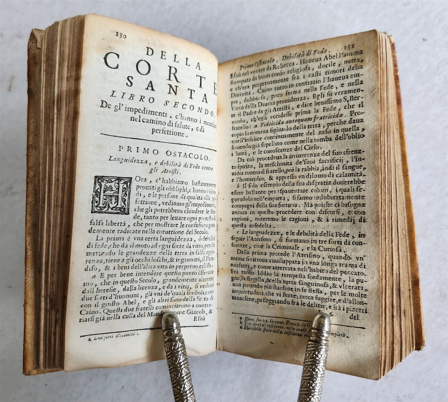 1691 LA CORTE SANTA by NICOLO CAUSINO antique VELLUM BOUND