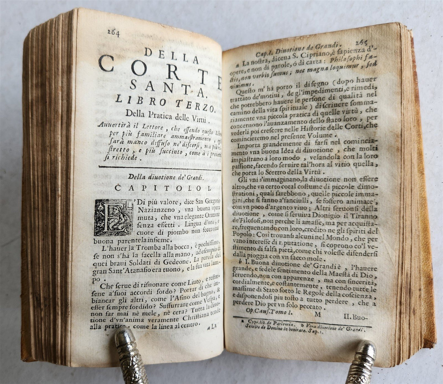 1691 LA CORTE SANTA by NICOLO CAUSINO antique VELLUM BOUND