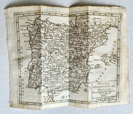 1748 SMALL MAP of PORTUGAL Antique