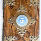 1880s FOLDER / BOOK COVER binding WOODEN w/ BRASS & WEDGWOOD DECORATIONS antique