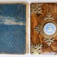 1880s FOLDER / BOOK COVER binding WOODEN w/ BRASS & WEDGWOOD DECORATIONS antique