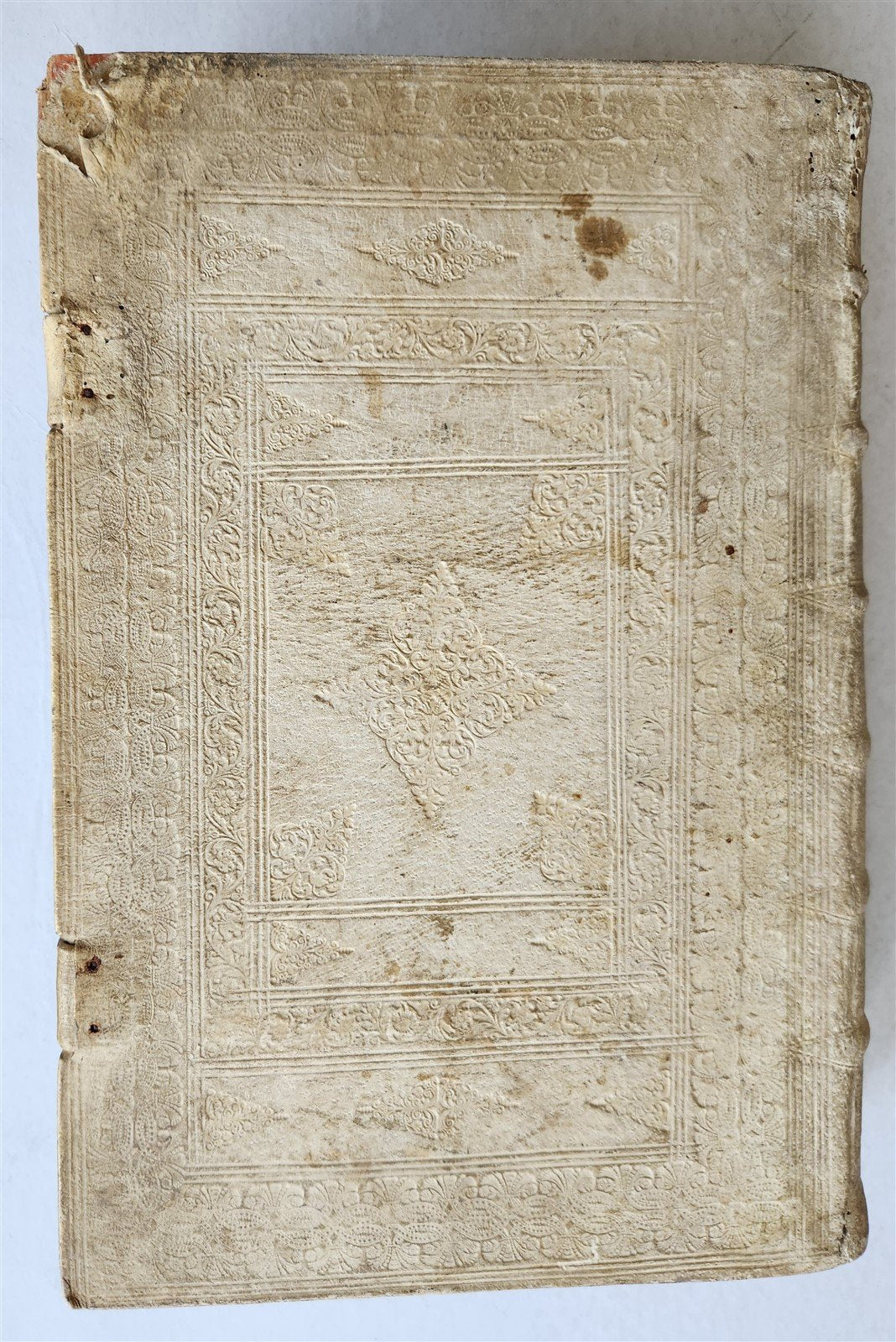 1758 BIBLE COMMENTARIES by J. MENOCHII antique PIGSKIN BOUND FOLIO