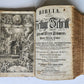1770 BIBLE in GERMAN antique PIGSKIN FOLIO w/ BRASS FITTINGS illustrated w/ MAPS