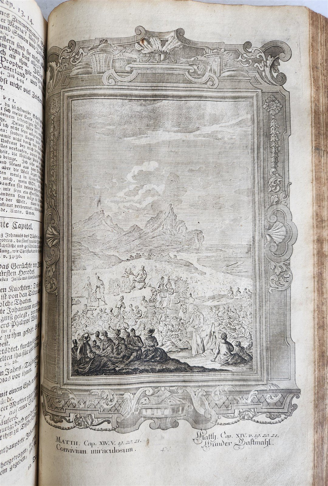 1770 BIBLE in GERMAN antique PIGSKIN FOLIO w/ BRASS FITTINGS illustrated w/ MAPS